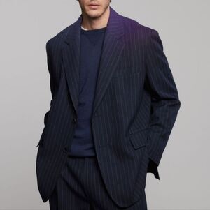 J. CREW WOOL BLEND PINSTRIPE SPORT COAT BLAZER JACKET